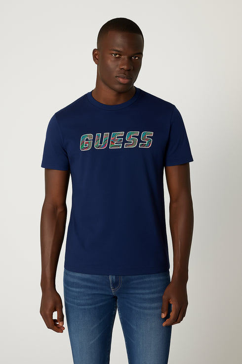 GUESS MULTI COLOUR LOGO PRINT T-SHIRT
